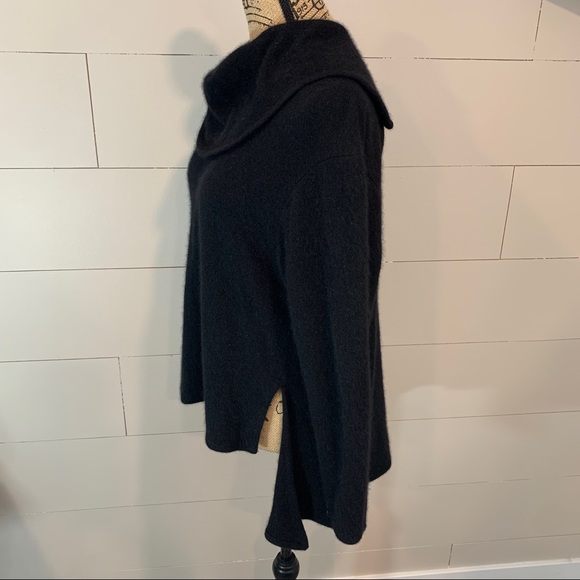 Black Wool Blend Hi Low Sweater - Picture 2 of 8